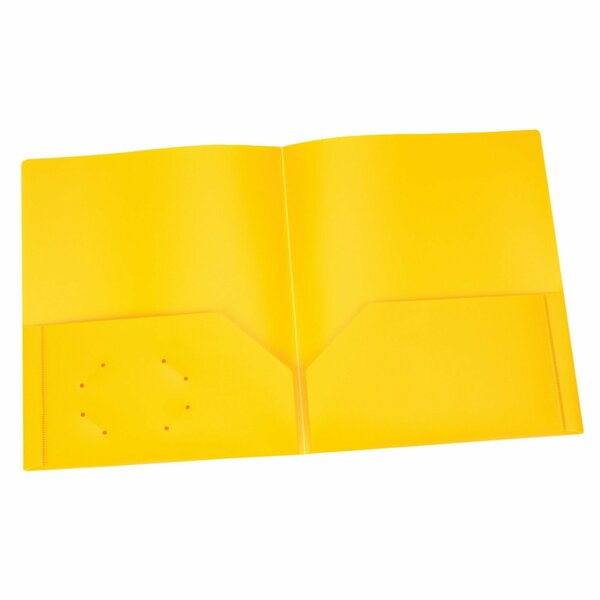 Oxford Poly Two Pocket Portfolio, Yellow, 25PK 76020